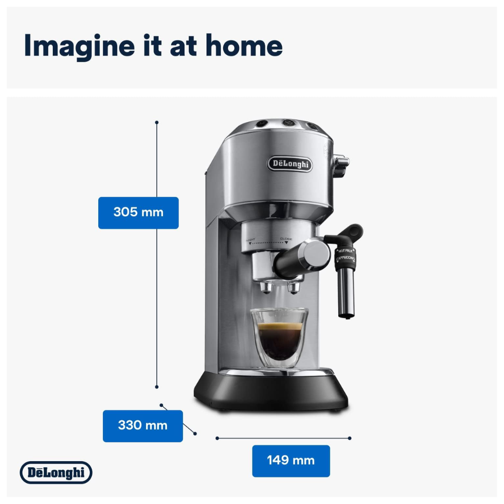 DeLonghi Dedica EC685 Espresso Machine.